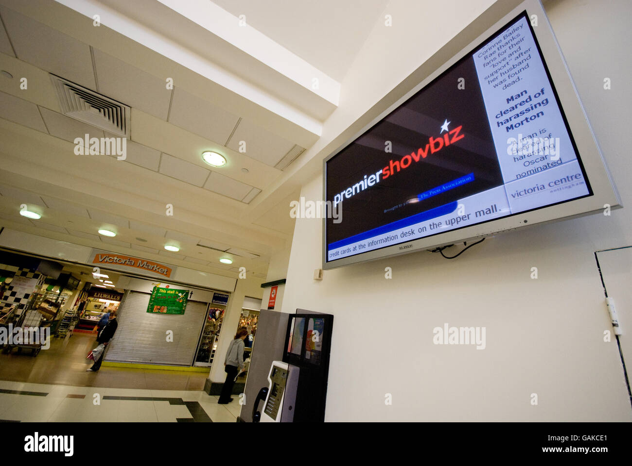 Premier Showbiz report at the Victoria Centre shopping centre, Nottingham Stock Photo