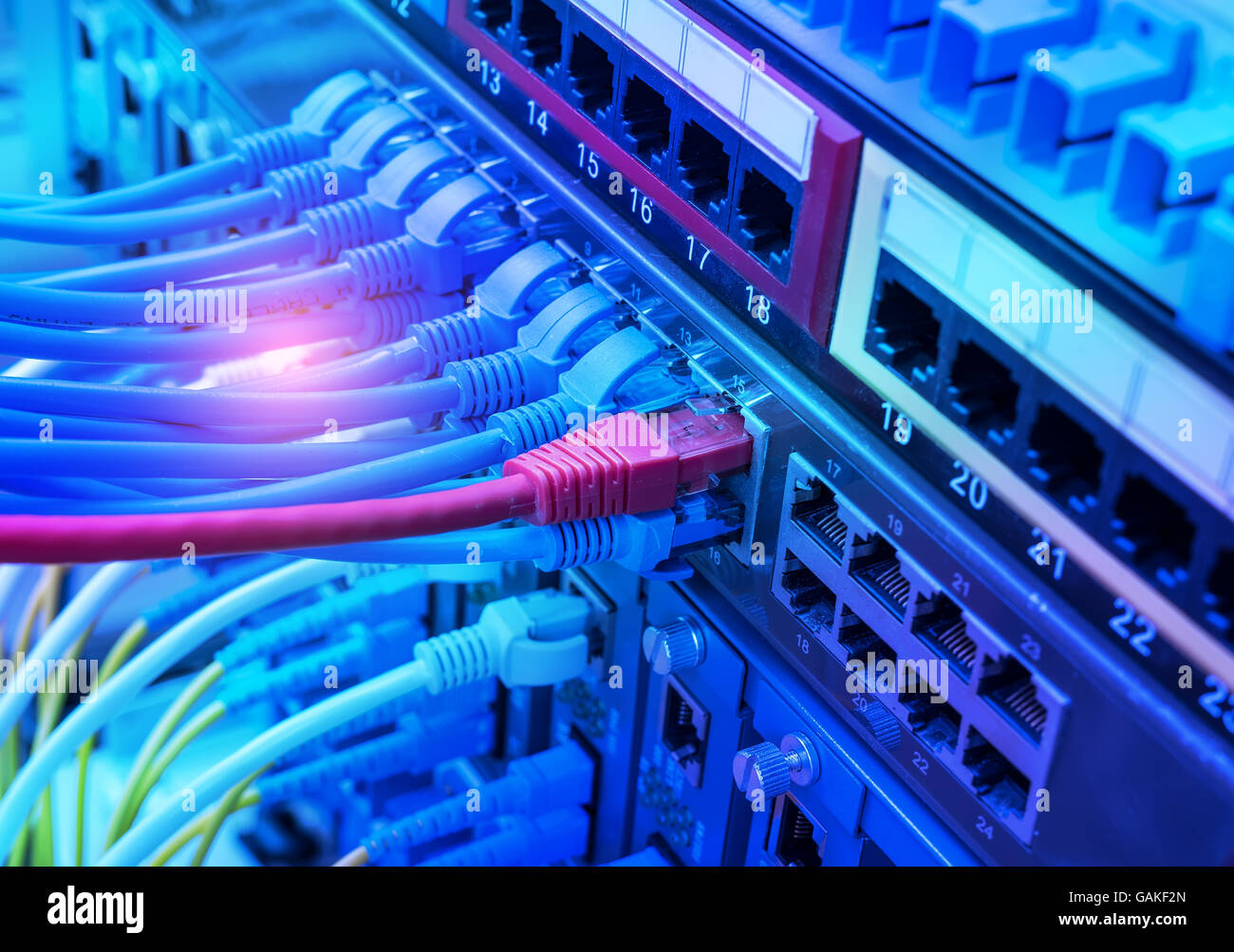 network cables connected in network switches Stock Photo - Alamy