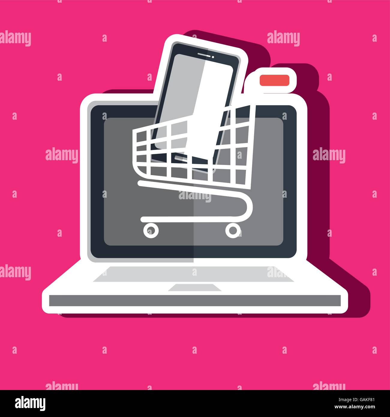 e-commerce from laptop isolated icon design Stock Vector Image & Art ...