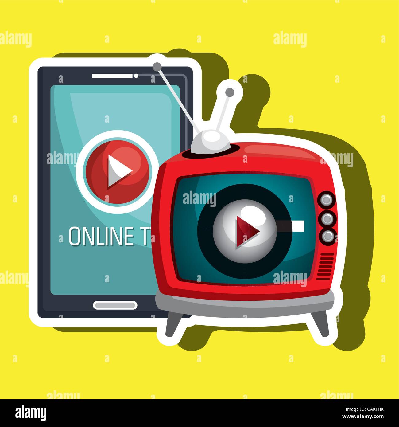 online tv isolated icon design Stock Vector Image & Art - Alamy