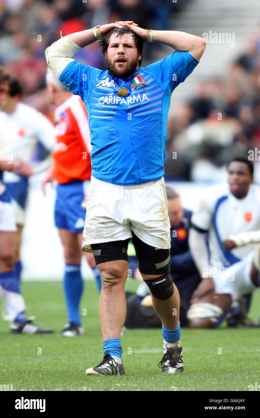 Rugby Union - RBS 6 Nations Championship 2008 - France v Italy - Stade de France. Martin Castrogiovanni, Italy Stock Photo