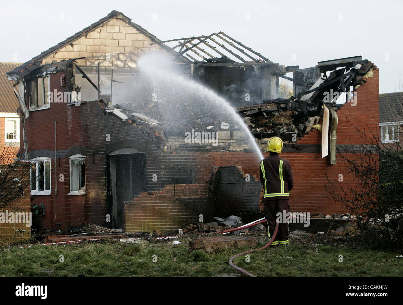 A fireman douses house in broadwater gardens farnborough hires stock