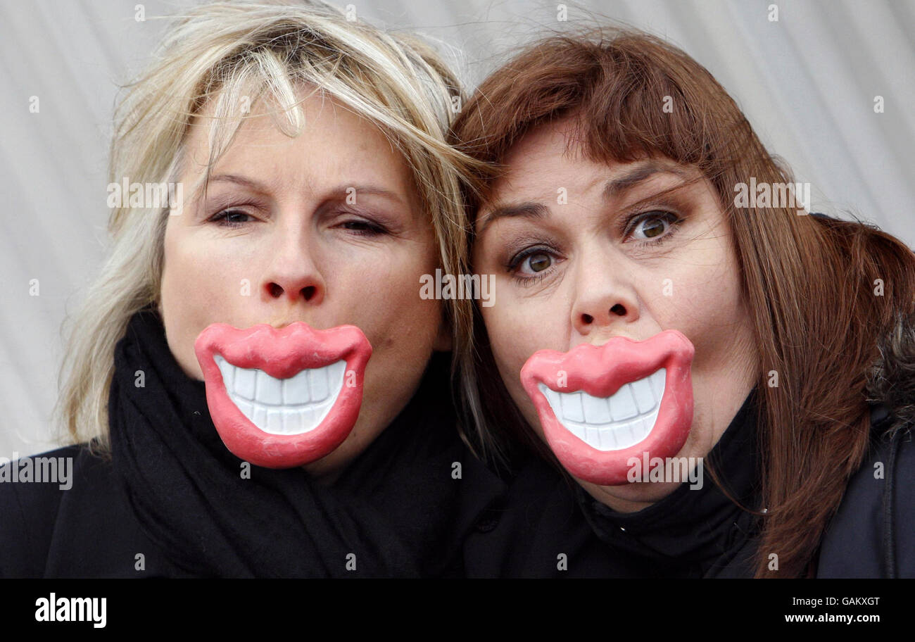 Dawn French and Jennifer Saunders promote their Still Alive 2008 Tour, at the SECC in Glasgow. Stock Photo