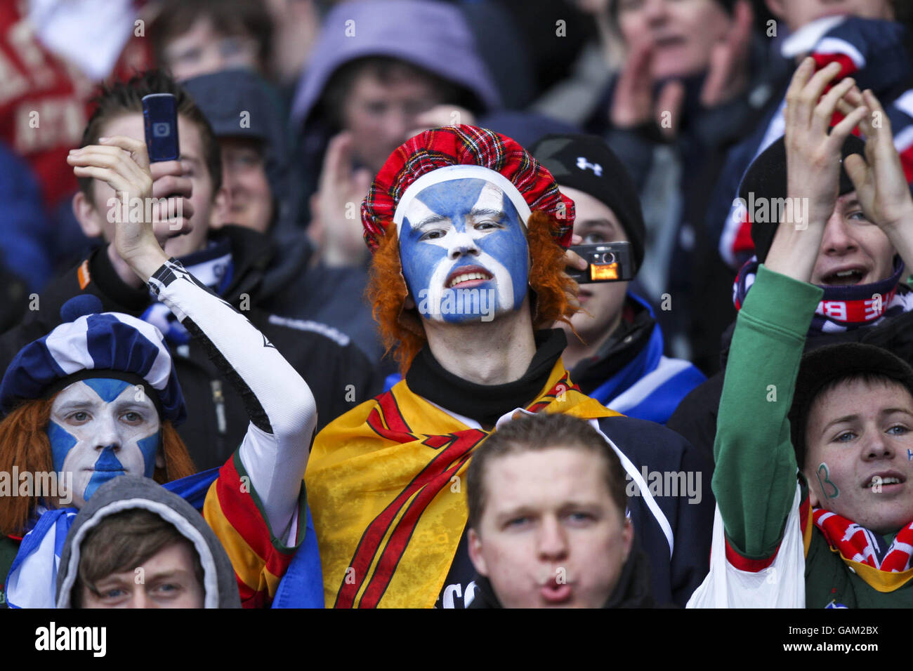 Scotland fans soak up the atmosphere in the stands hi-res stock ...