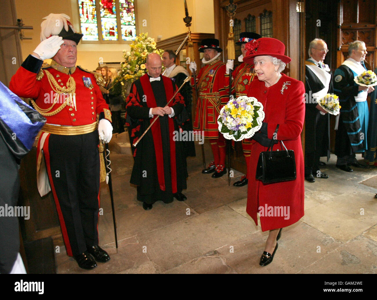 The Queen arrives at St Patrick's Cathedral in Armagh city, Northern ...