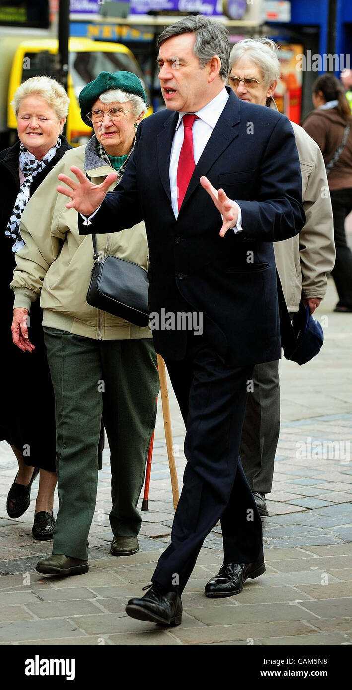 Gordon Brown in Leicester Stock Photo