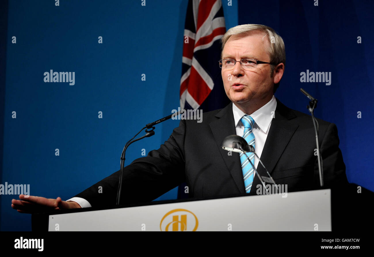 New Australian Prime Minister Kevin Rudd addresses business leaders ...