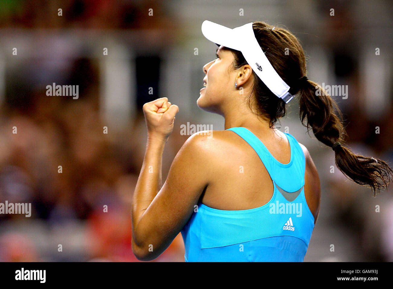 Ana ivanovic celebrates during her match against katarina srebotnik hi