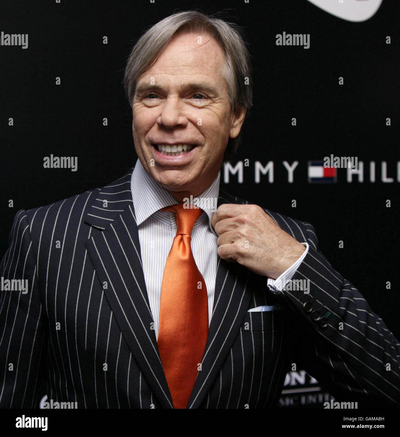 Fashion designer Tommy Hilfiger during press conference for the Hilfiger Sessions and Worldwide launch of Tommy TV in association with Sony BMG, at BAFTA in Piccadilly, central London Stock Photo -