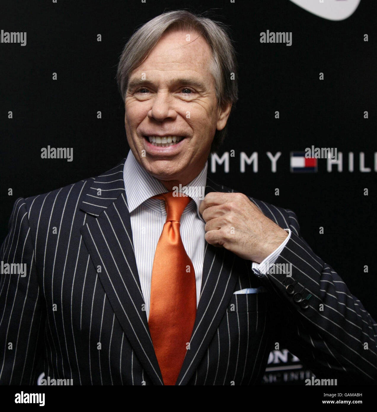 Fashion designer Tommy Hilfiger during a press conference for the Hilfiger  Sessions and the Worldwide launch of Tommy TV in association with Sony BMG,  at BAFTA in Piccadilly, central London Stock Photo -