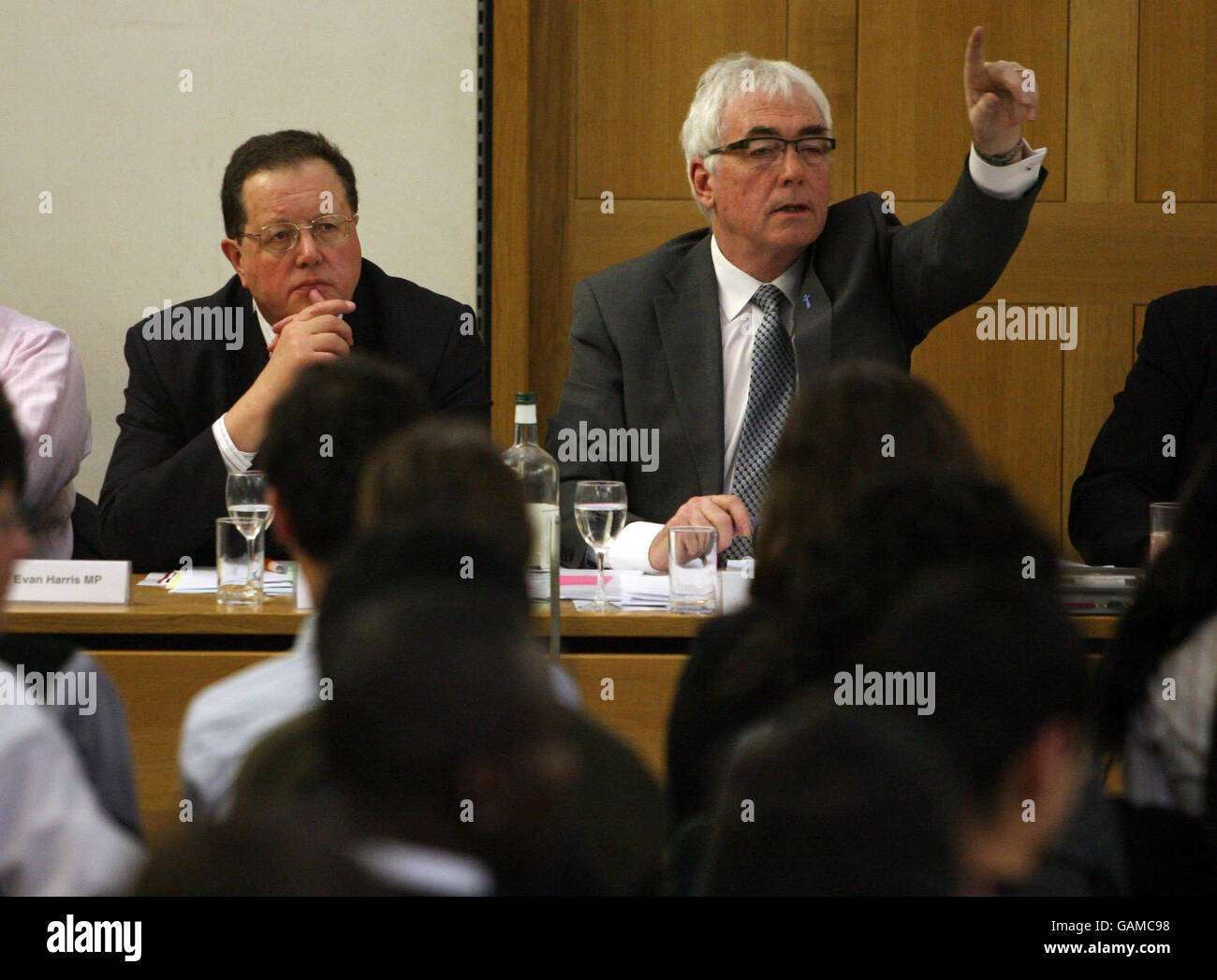 Tim Boswell, left and Phil Willis, take questions at the 'Voice of the