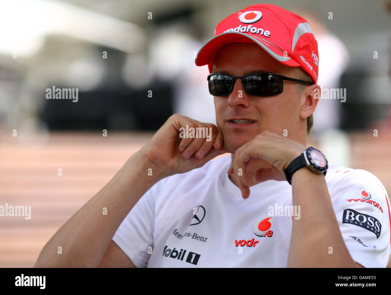Finland's Heikki Kovalainen during qualifying at Albert Park, Melbourne, Australia. Stock Photo
