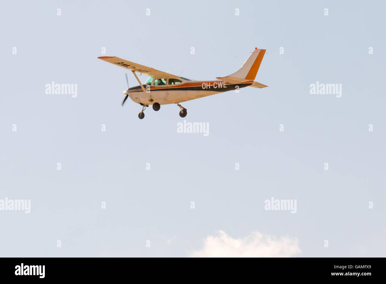 Athens, Greece 13 September 2015. Aviator airplane in the sky at the Athens air week flying show. Stock Photo