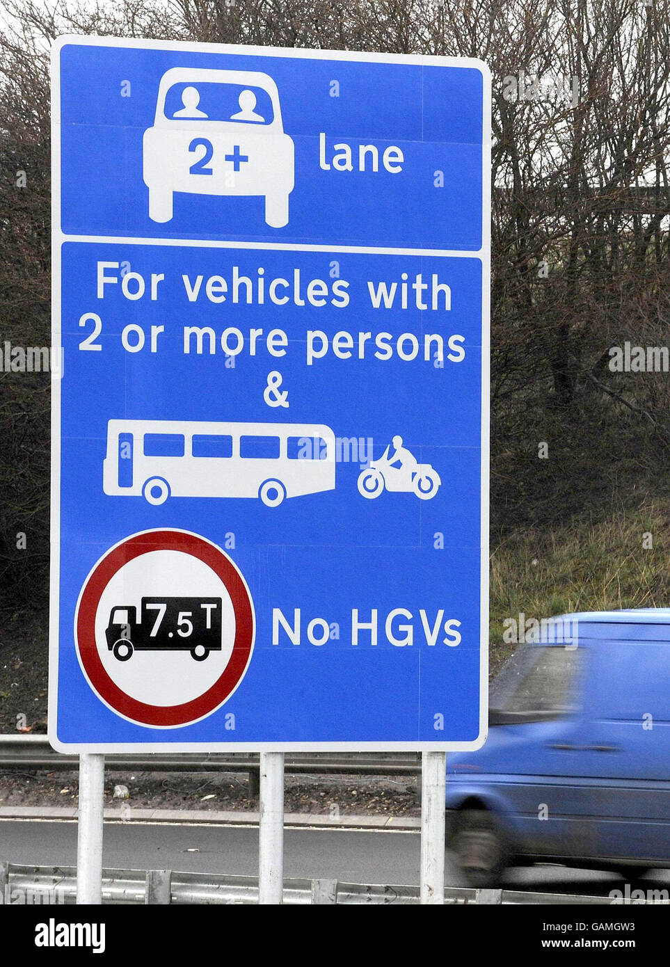 First motorway car-share lane opens Stock Photo