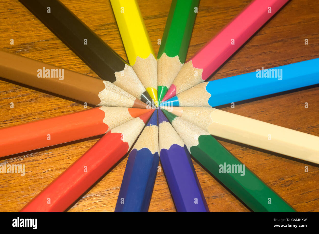 Colored Pencils On White Stock Photo - Download Image Now