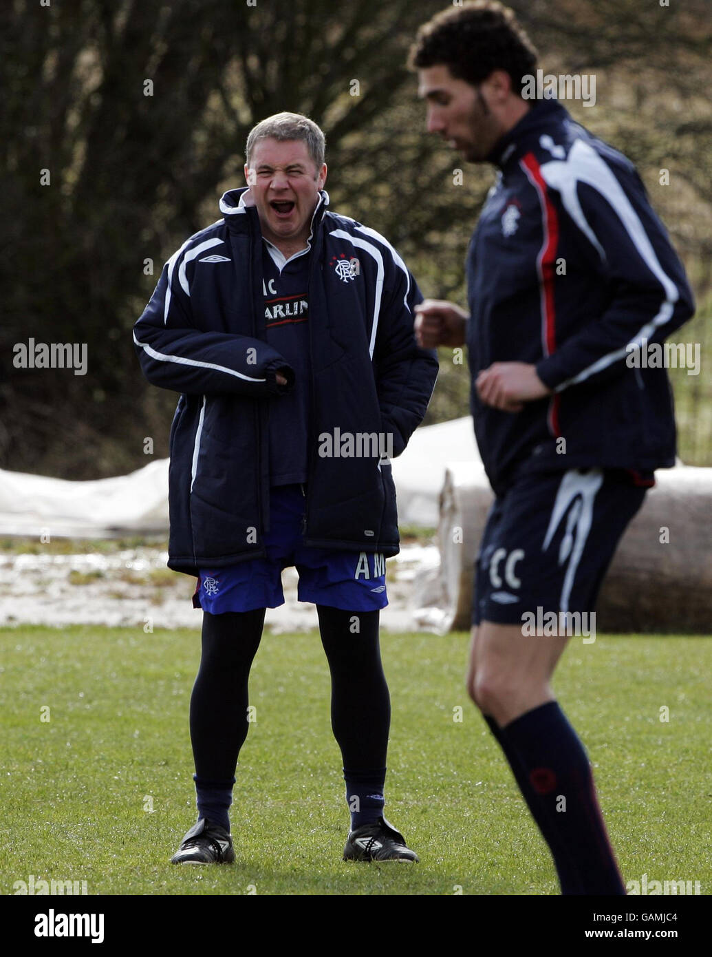 Soccer Rangers Training Murray Park. Rangers assistant coach Ally