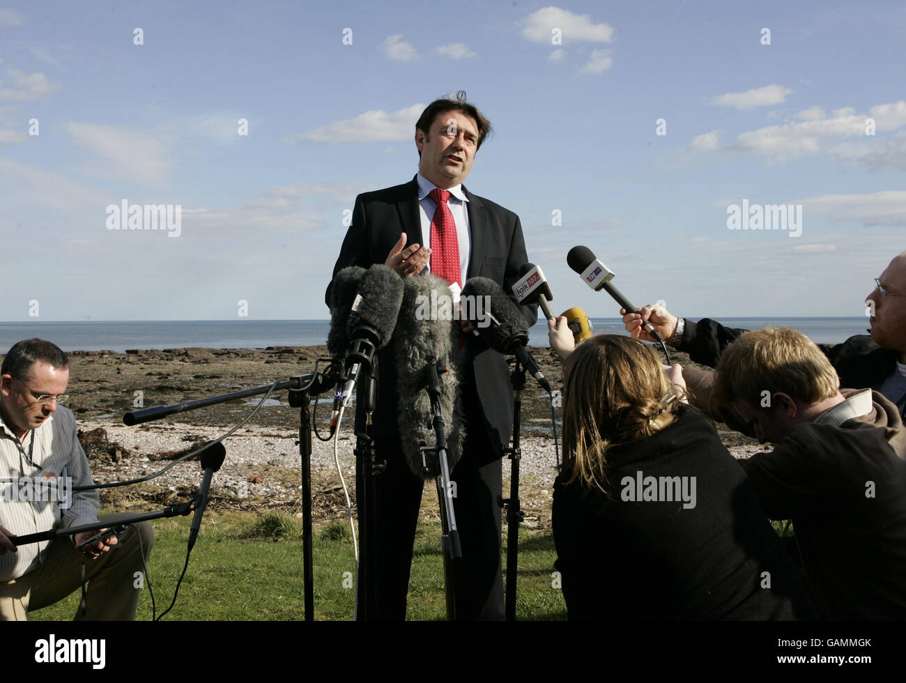 DCI Graham McMillan from Tayside Police makes a statement to the press