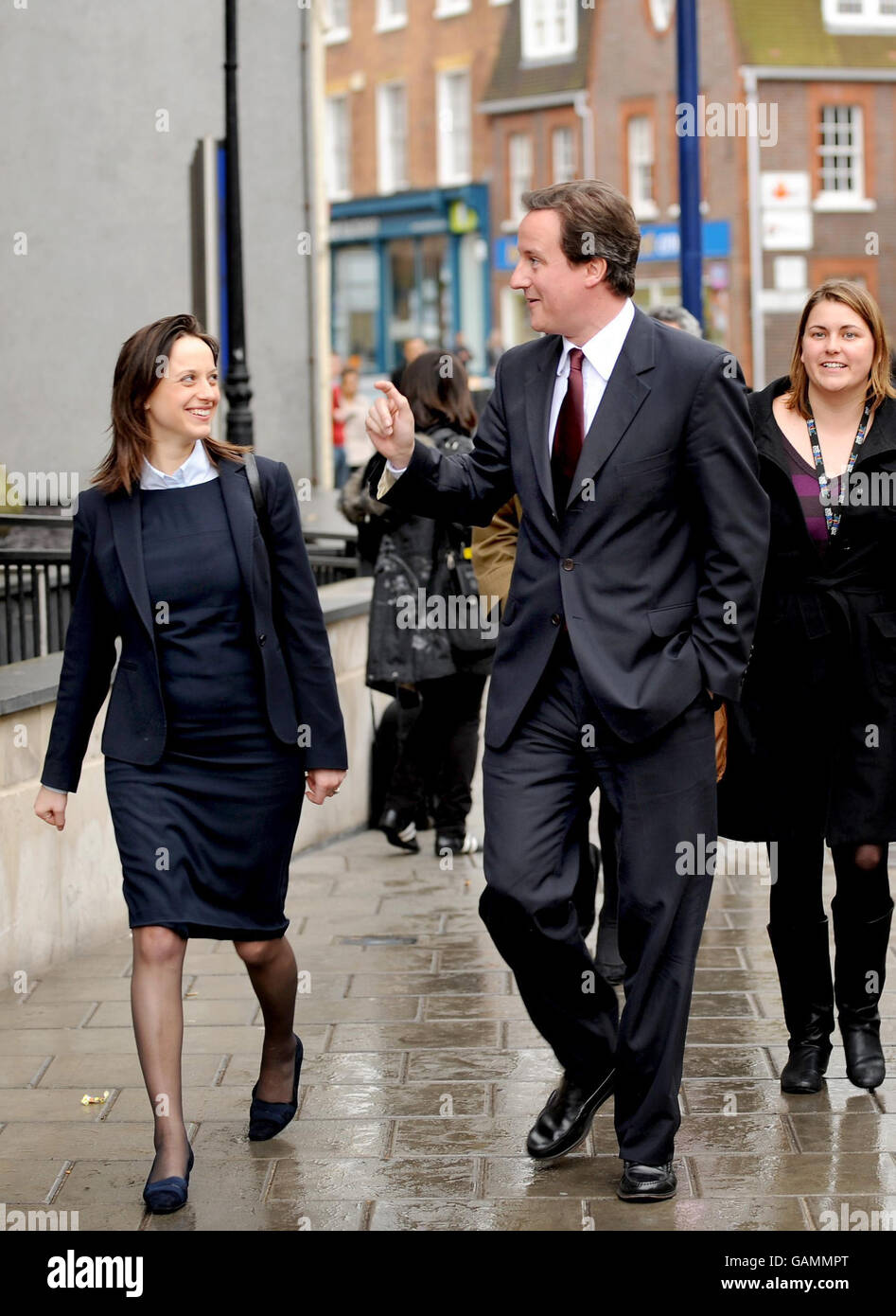 Conservative Party leader David Cameron leaves Kingston Police Station