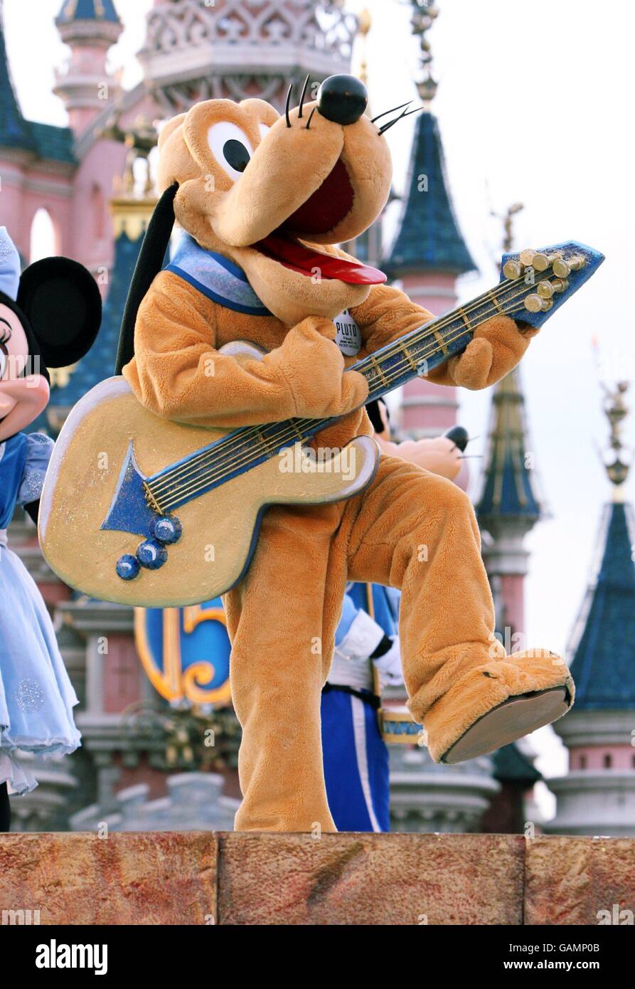 Goofy is seen Candleabration during the 15th Anniversary Celebration of Disneyland Paris. Stock Photo