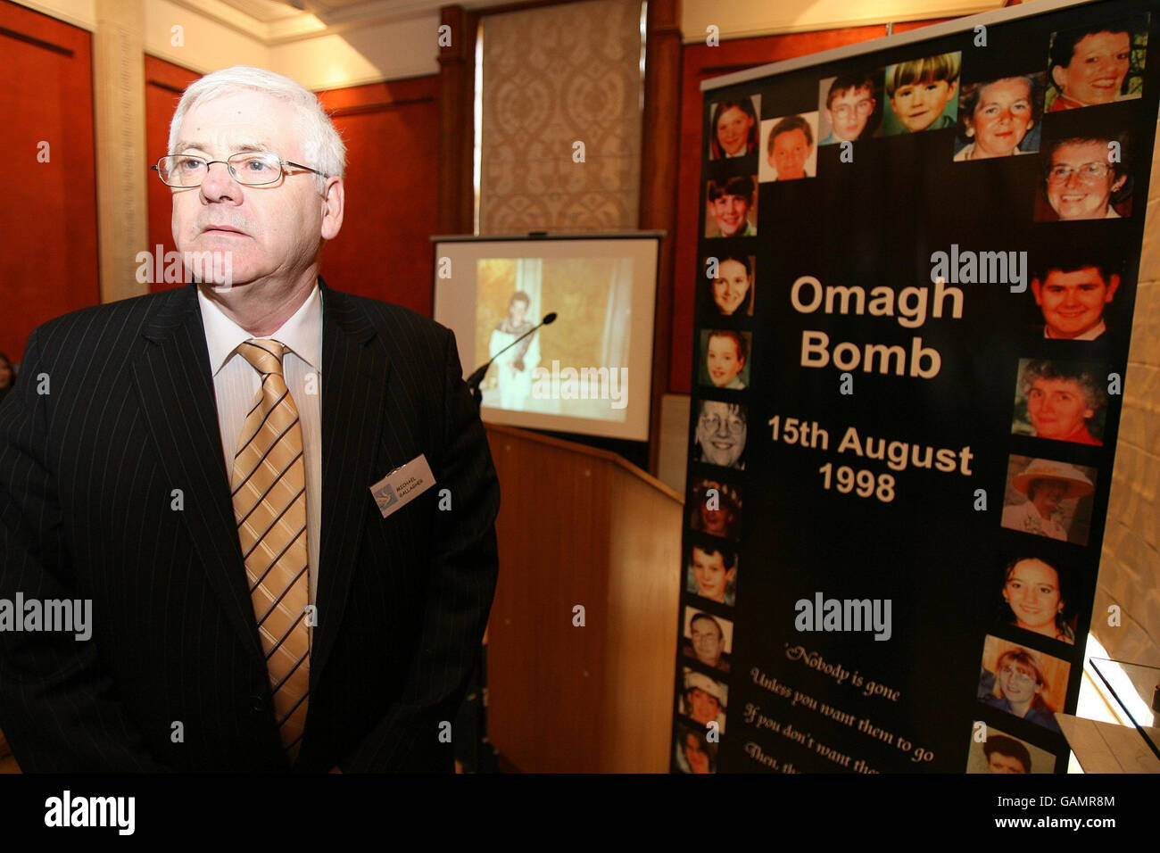 Michael Gallagher, Chairman of the Omagh support and self help group, at Parliament Buildings Stormont, Belfast. Stock Photo