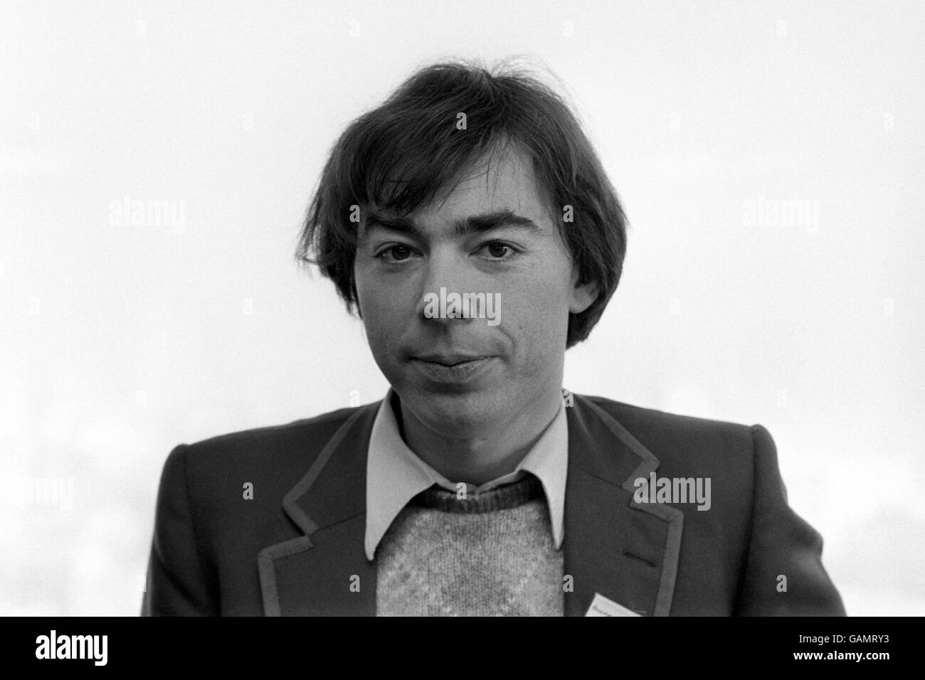 Composer Andrew Lloyd Webber after he won the Drama Awards of the Year 1981 award for the Best New Musical. Lloyd Webber won it for Cats, based on the poems of T.S Eliot. Stock Photo