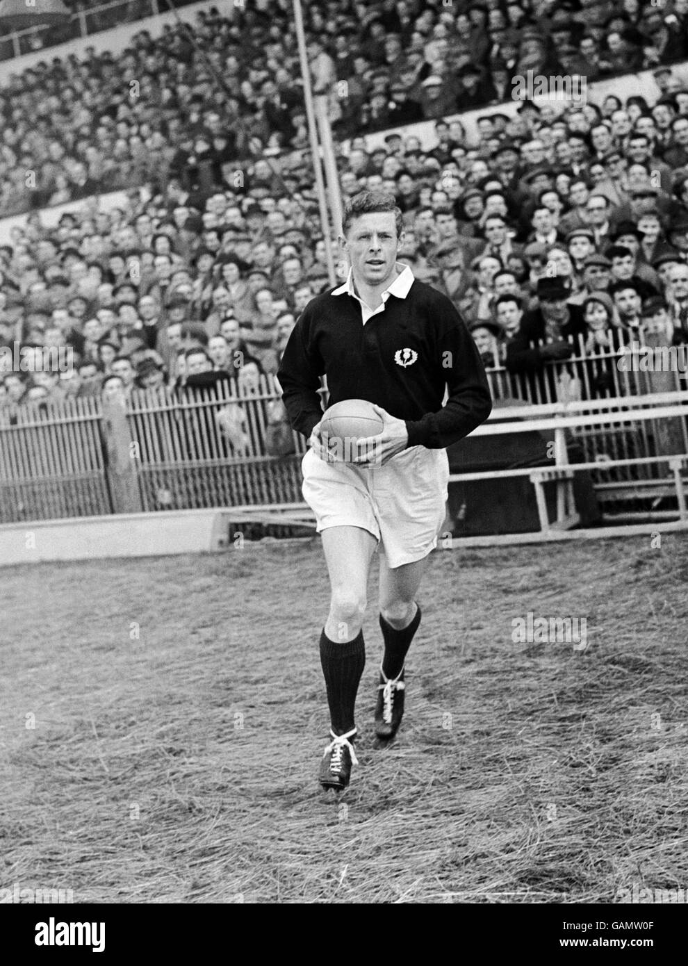 Rugby Union - Five Nations Championship - Wales v Scotland. Scotland captain Arthur Smith leads his team out before the match Stock Photo