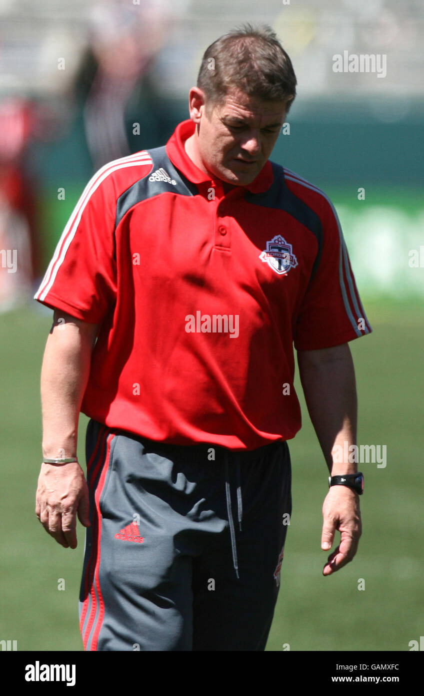 FC Toronto coach John Carver after the Major League Soccer match at the Home Depot Center in Carson, Los Angeles, USA. Stock Photo