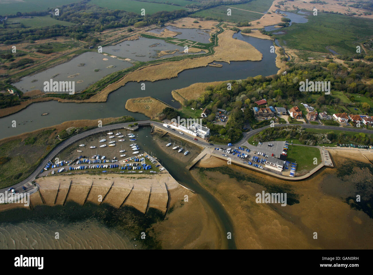 General view of Hill Head and Titchfield Haven Nature Reserve near