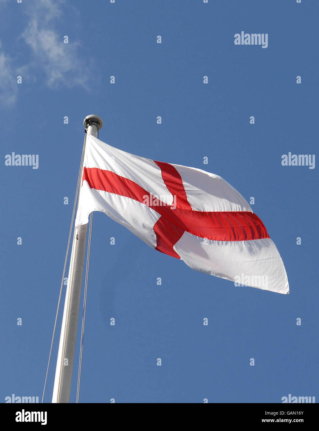 A St. George's day flag flies from 10 Downing Street, London on St ...