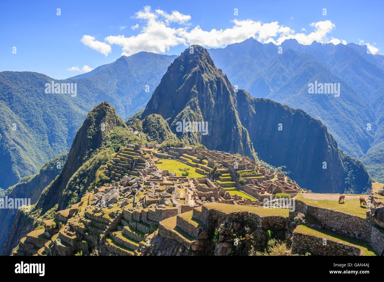 View of ancient town of Machu Picchu Stock Photo - Alamy