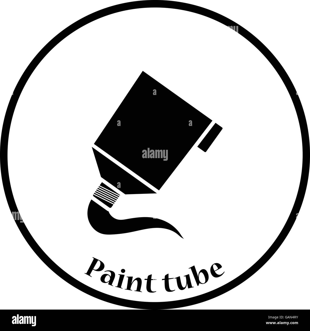 Paint tube icon. Thin circle design. Vector illustration Stock Vector