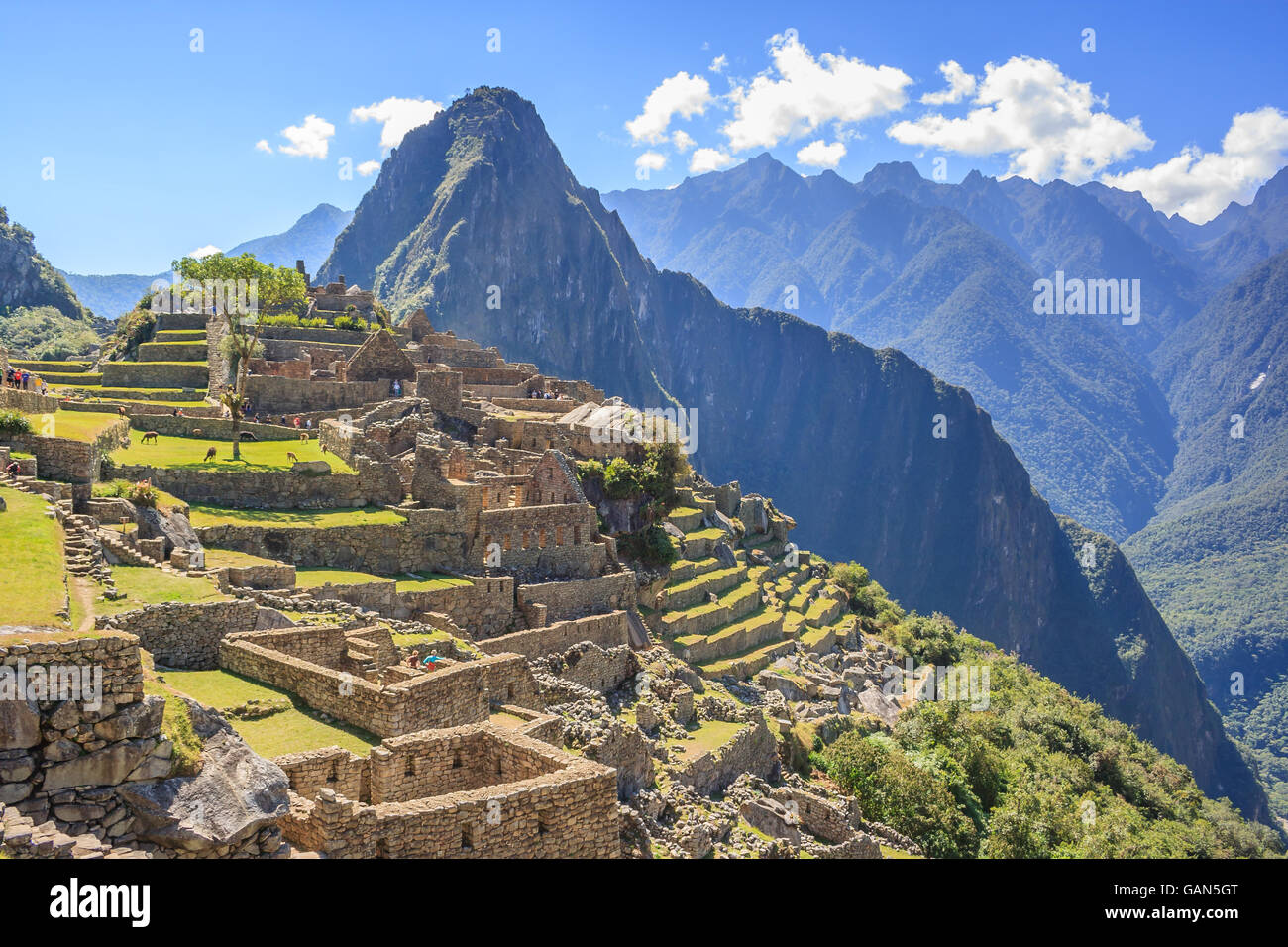 View of ancient town of Machu Picchu Stock Photo - Alamy