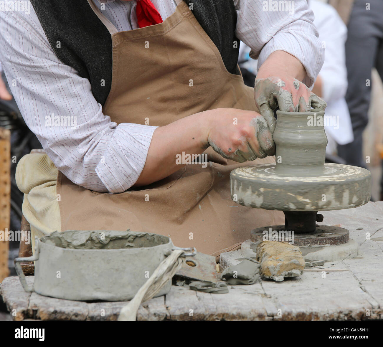 potter shaping clay to make a beautiful vase Stock Photo Alamy