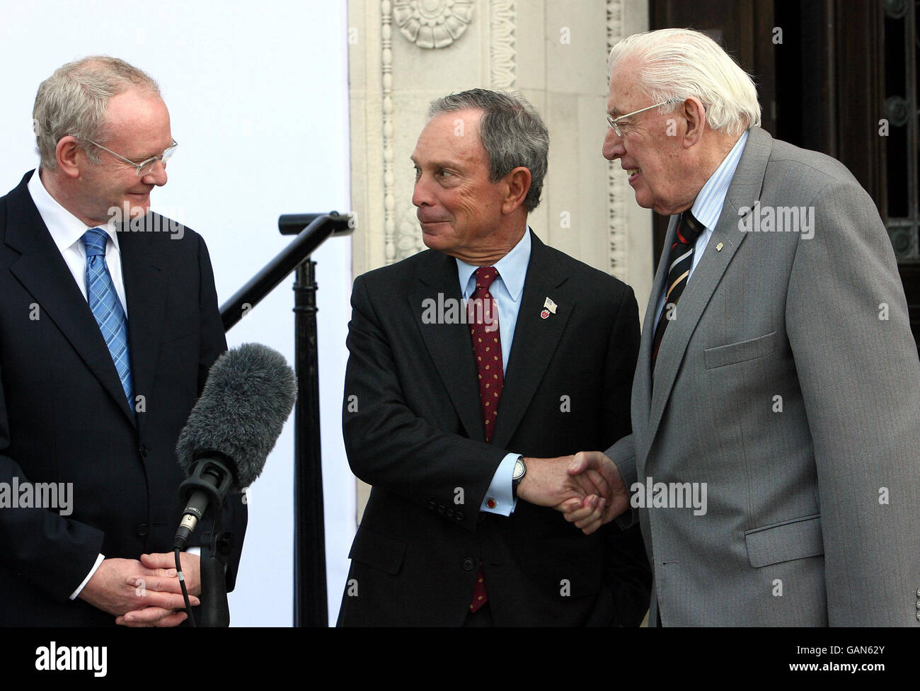 Left To Right. Deputy First Minister Martin McGuinness, New York Mayor ...