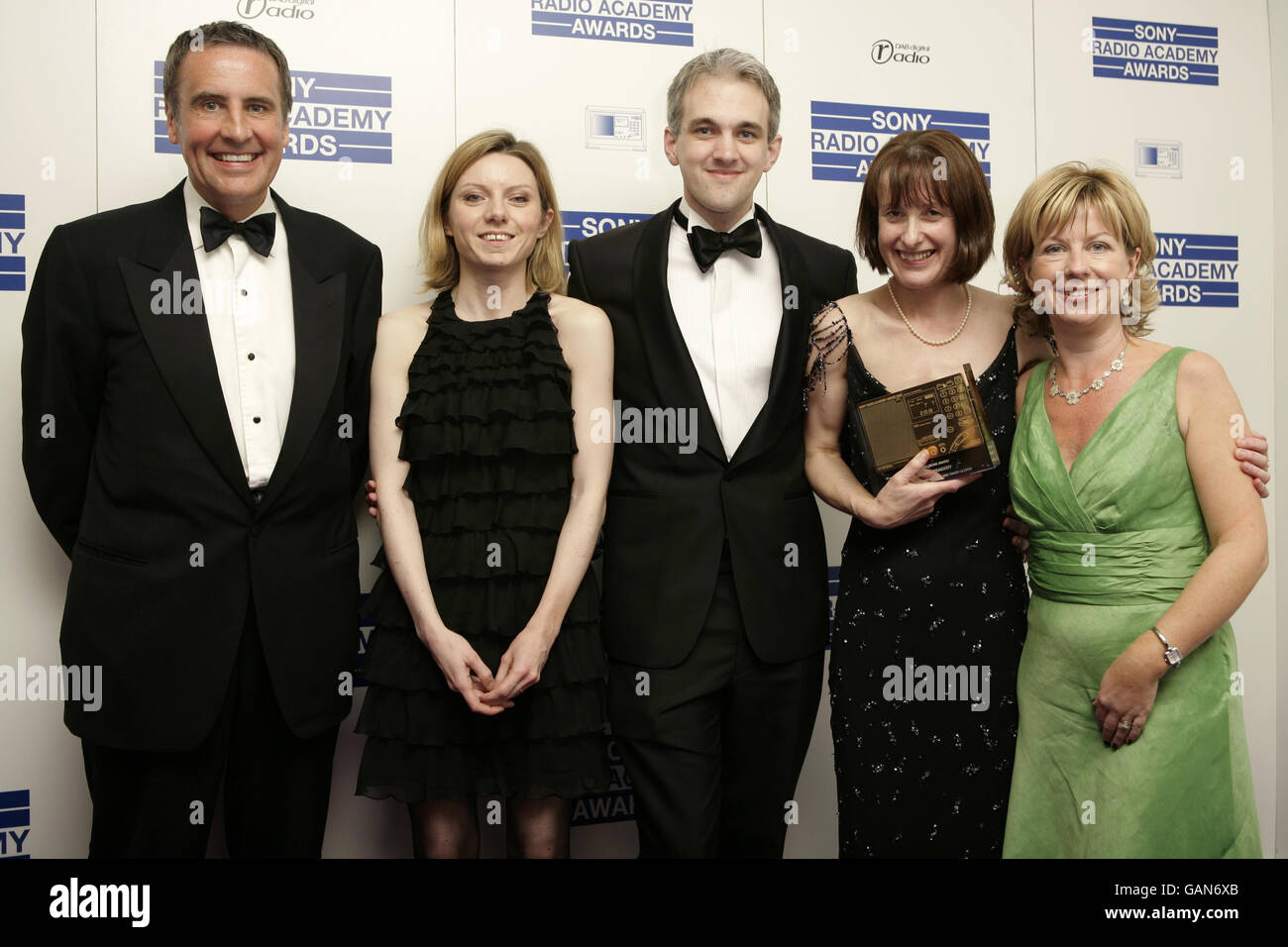 The Breaking News Award is presented to BBC Radio Ulster by Dermot Murnaghan (left) during the Sony Radio Academy Awards at the Grosvenor House Hotel in central London. Stock Photo