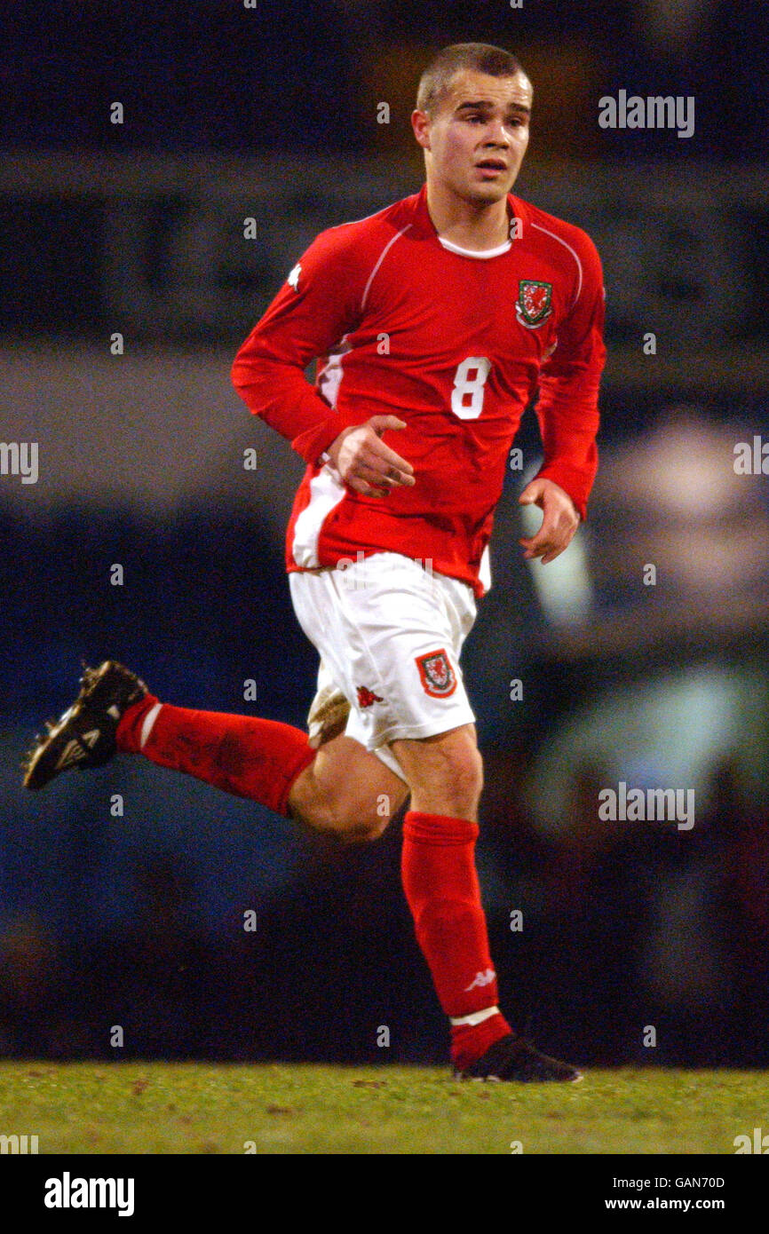 Soccer - Under 20 International Friendly - Wales v Korea. Lee Fowler, Wales Stock Photo