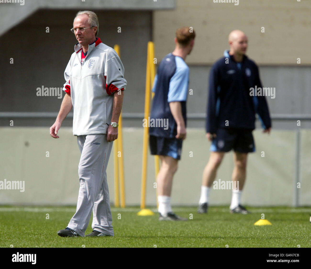 England's manager Sven Goran Eriksson at todays training Stock Photo ...