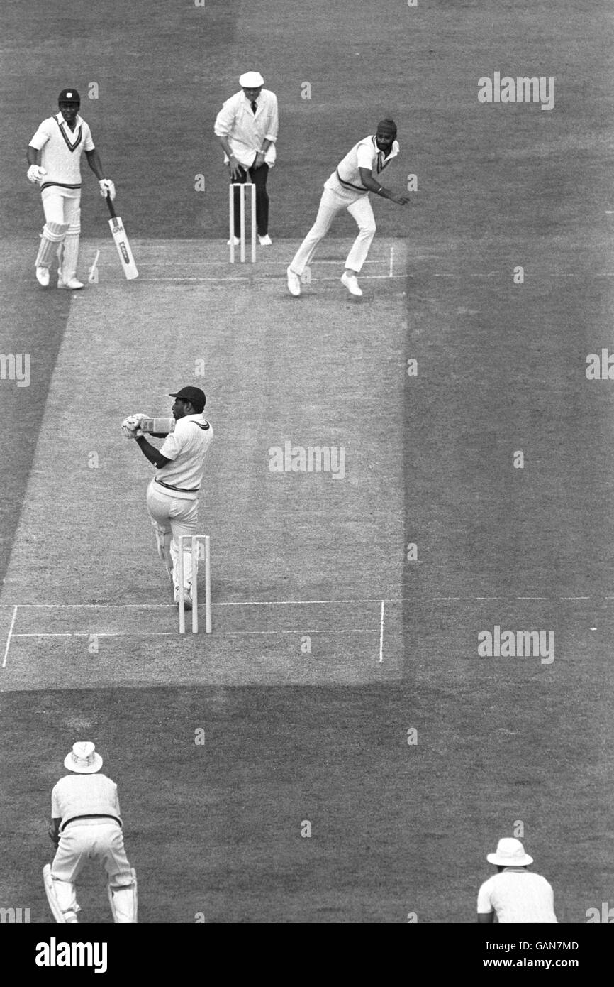 West Indian Viv Richards hits out at the bowling of India's swing