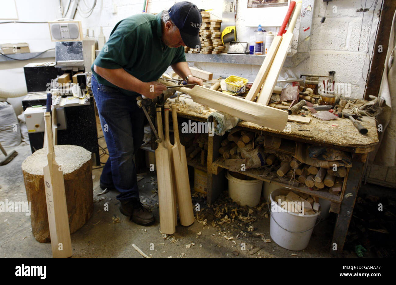 Cricket Handmade Cricket Bats Essex Stock Photo Alamy
