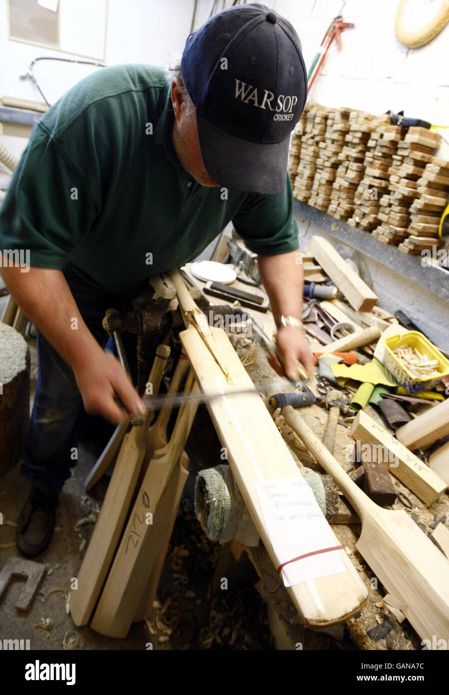 Cricket Handmade Cricket Bats Essex Stock Photo Alamy