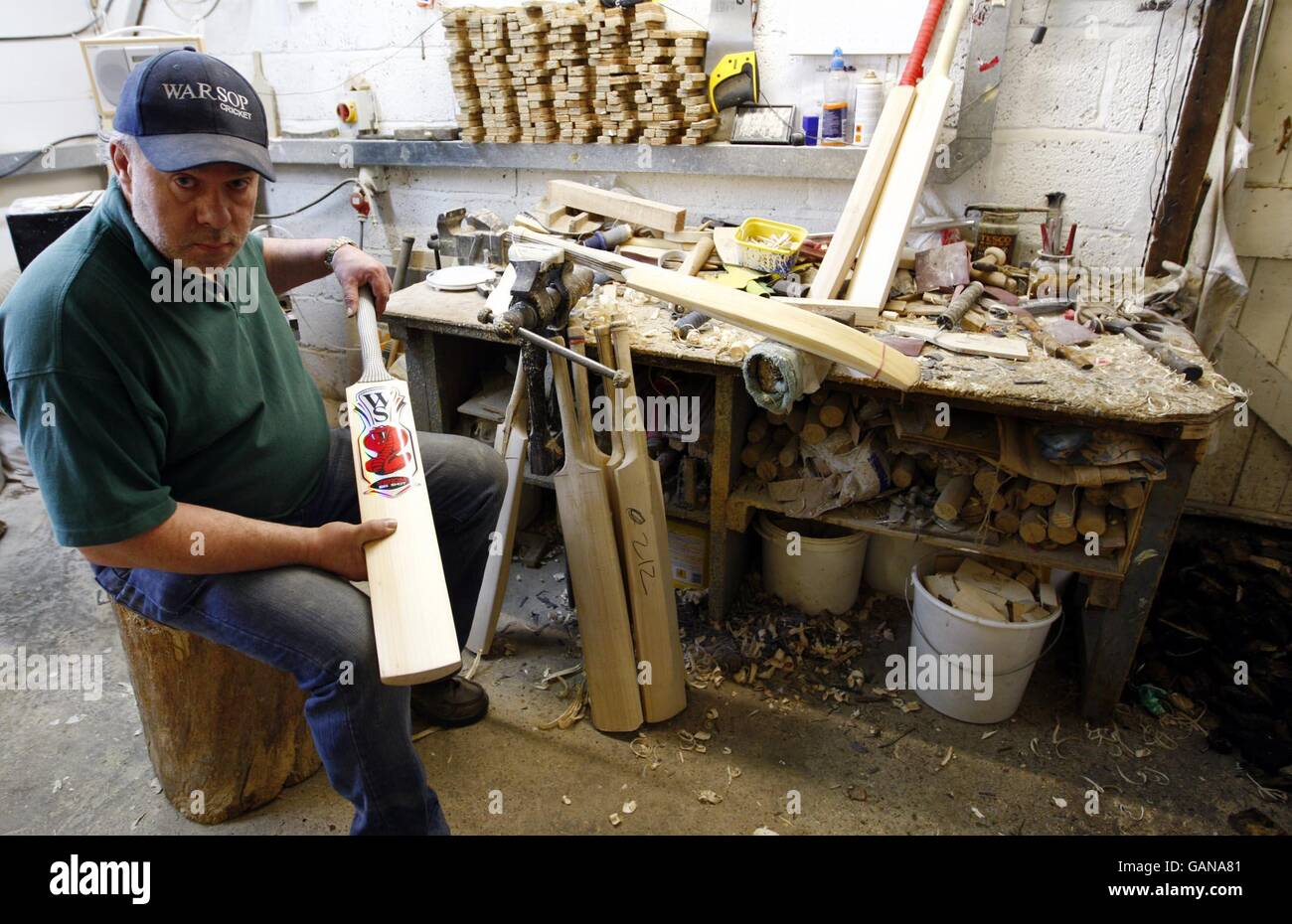 Cricket Handmade Cricket Bats Essex Stock Photo Alamy