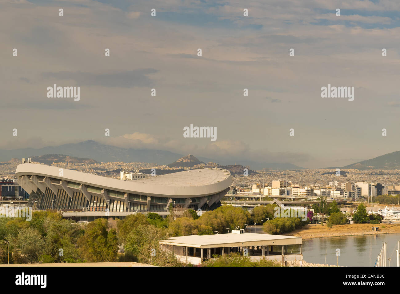 Athens, Greece 7 Jume 2016. Landscape View of Piraeus in Greece and the SEF stadium (stadium of piece and liberty) Stock Photo