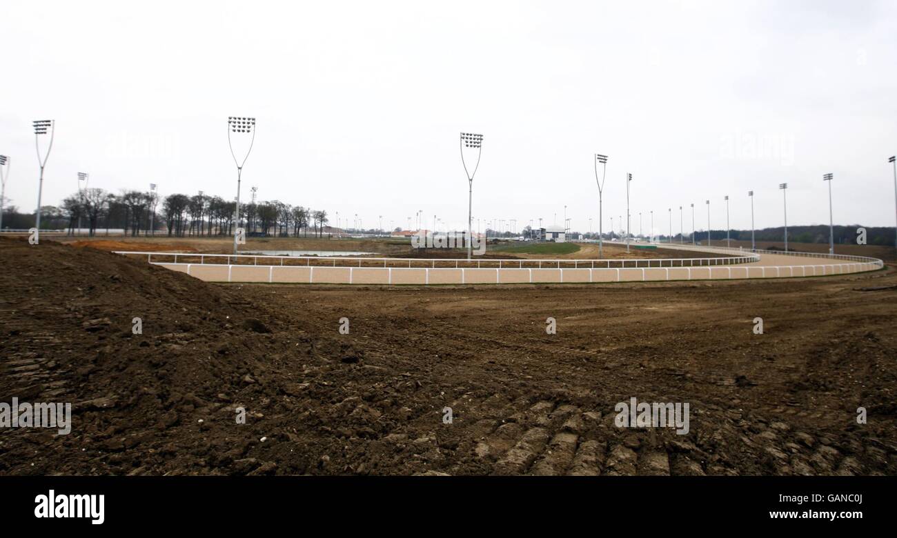 Horse Racing - Great Leighs. A general view of Great Leighs Racecourse in Chelmsford, Essex. Stock Photo