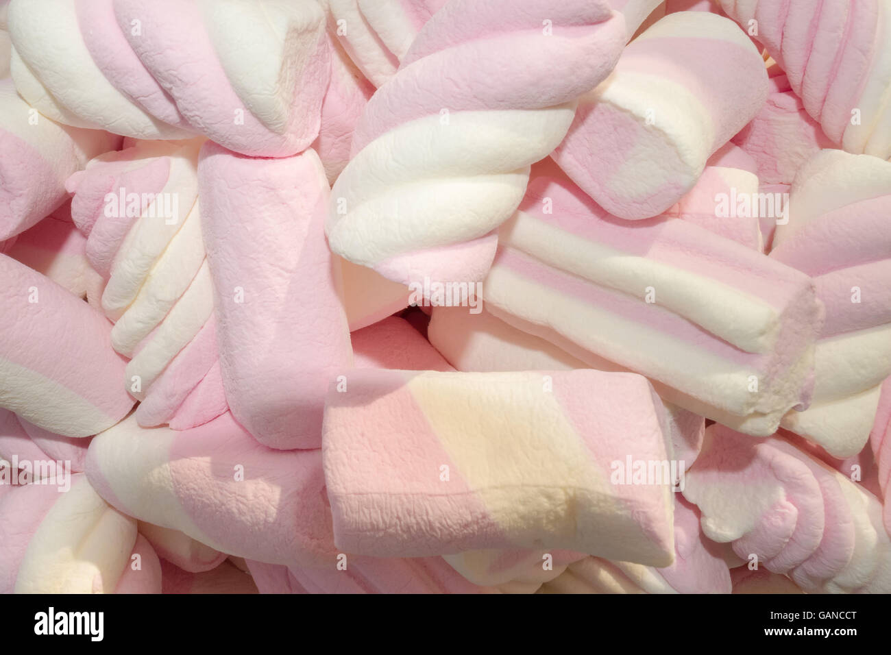 Pink and white marshmallows close up view Stock Photo Alamy