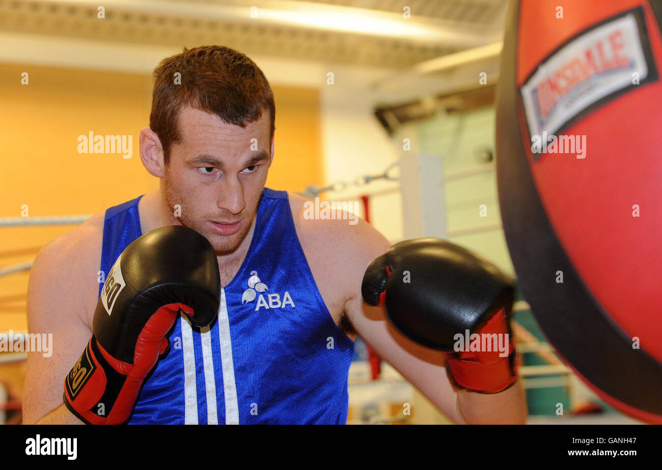 David Price, member of the Great Britain Olympic Boxing team, poses during a photocall at the