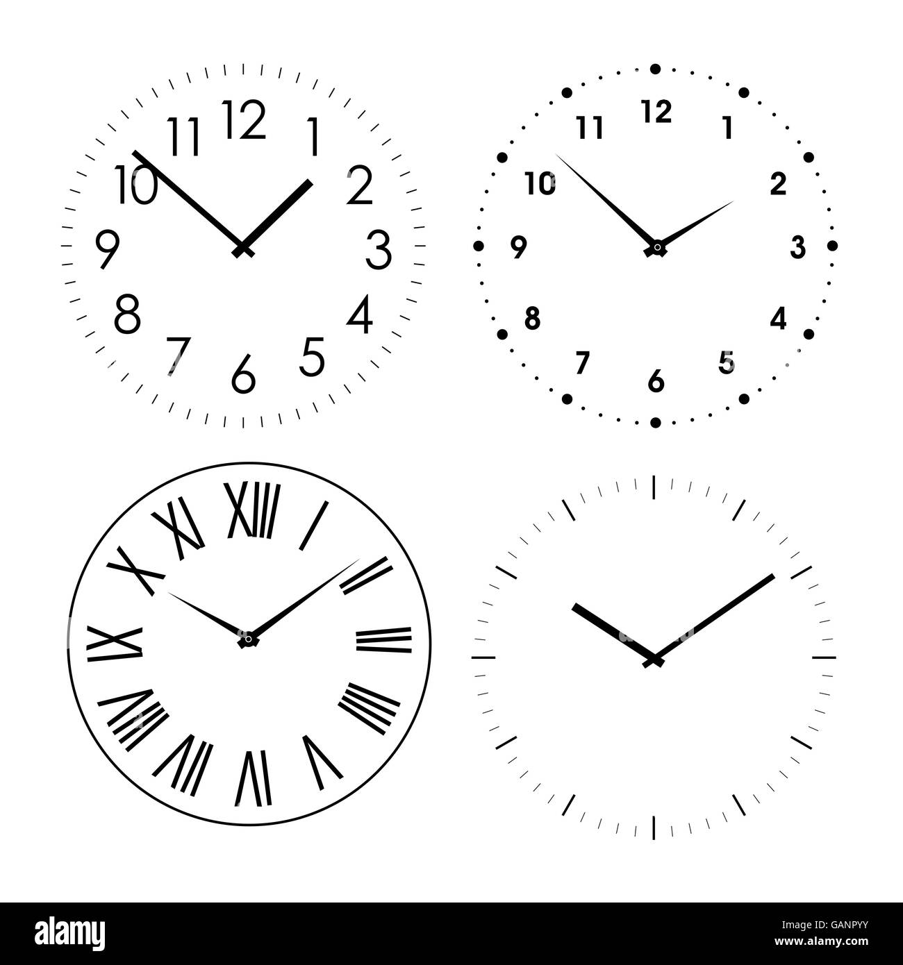 Set of clocks Stock Vector Image & Art Alamy