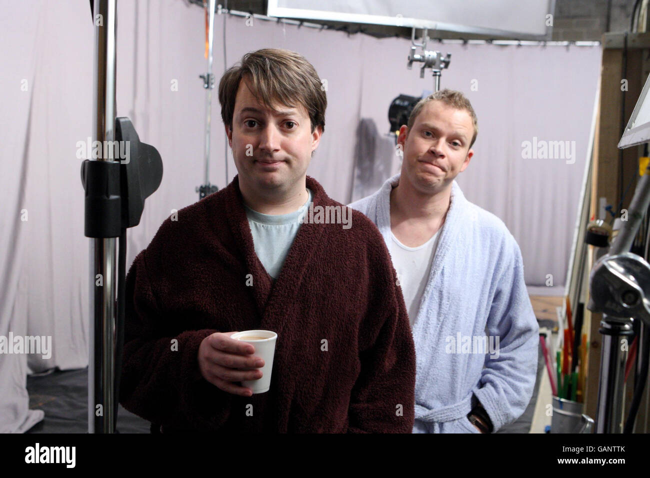 David mitchell robert webb filming new series peep show hires stock