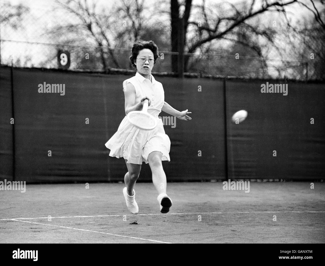 Tennis - Hurlington Lawn Tennis Tournament - Hurlington Club. Miss Gem Hoahing in play. Stock Photo