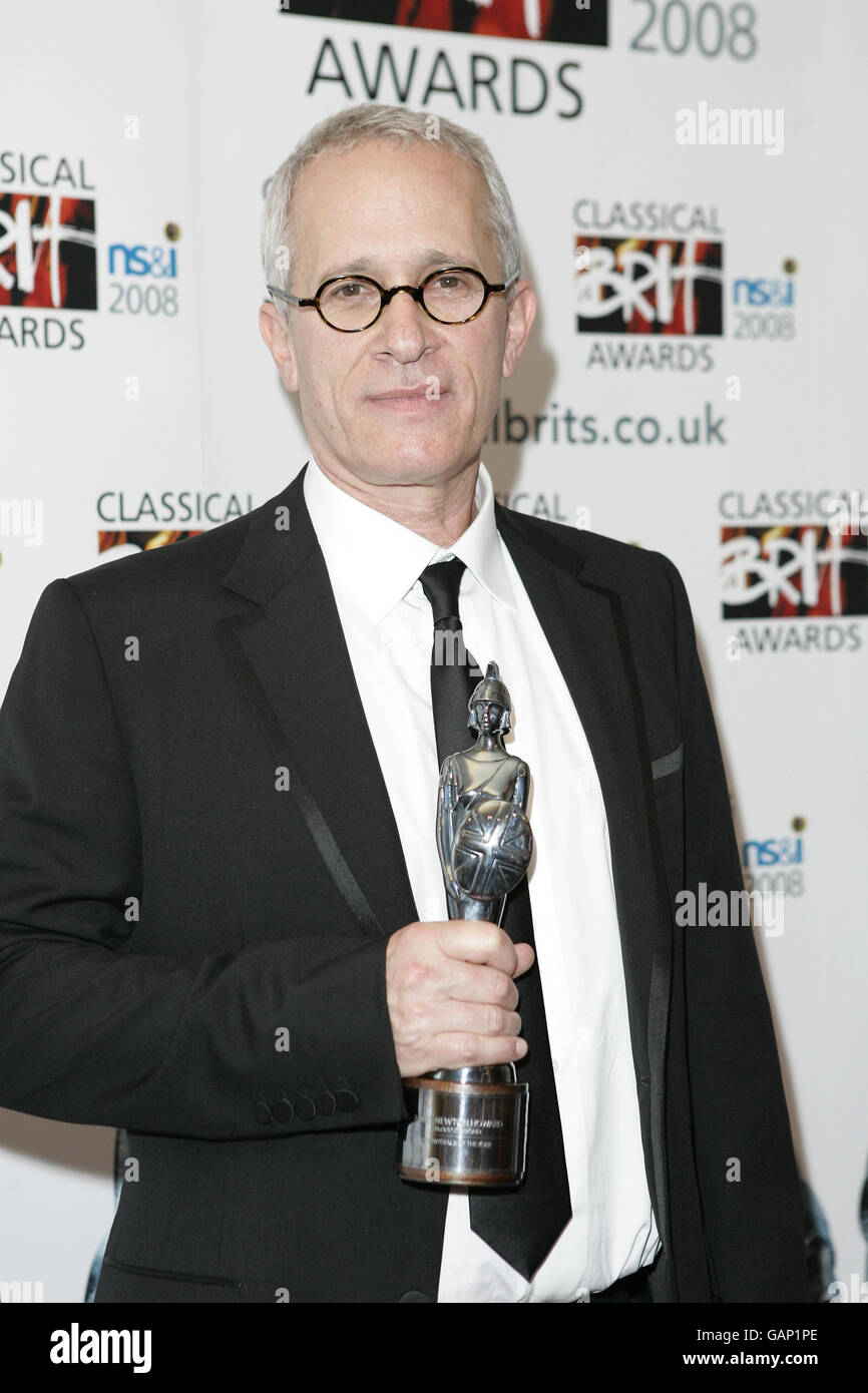 Soundtrack of the Year award winner James Newton Howard during the Classical Brit Awards 2008, held at the Royal Albert Hall in west London. Stock Photo