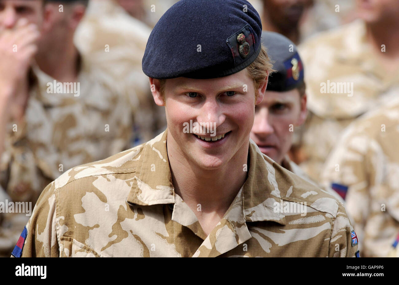 Prince Harry during a march through the streets of Windsor with his